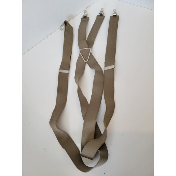 Unbranded Other - Men's Unbranded Taupe Adjustable Clip-On‎ Suspenders Elastic Straps